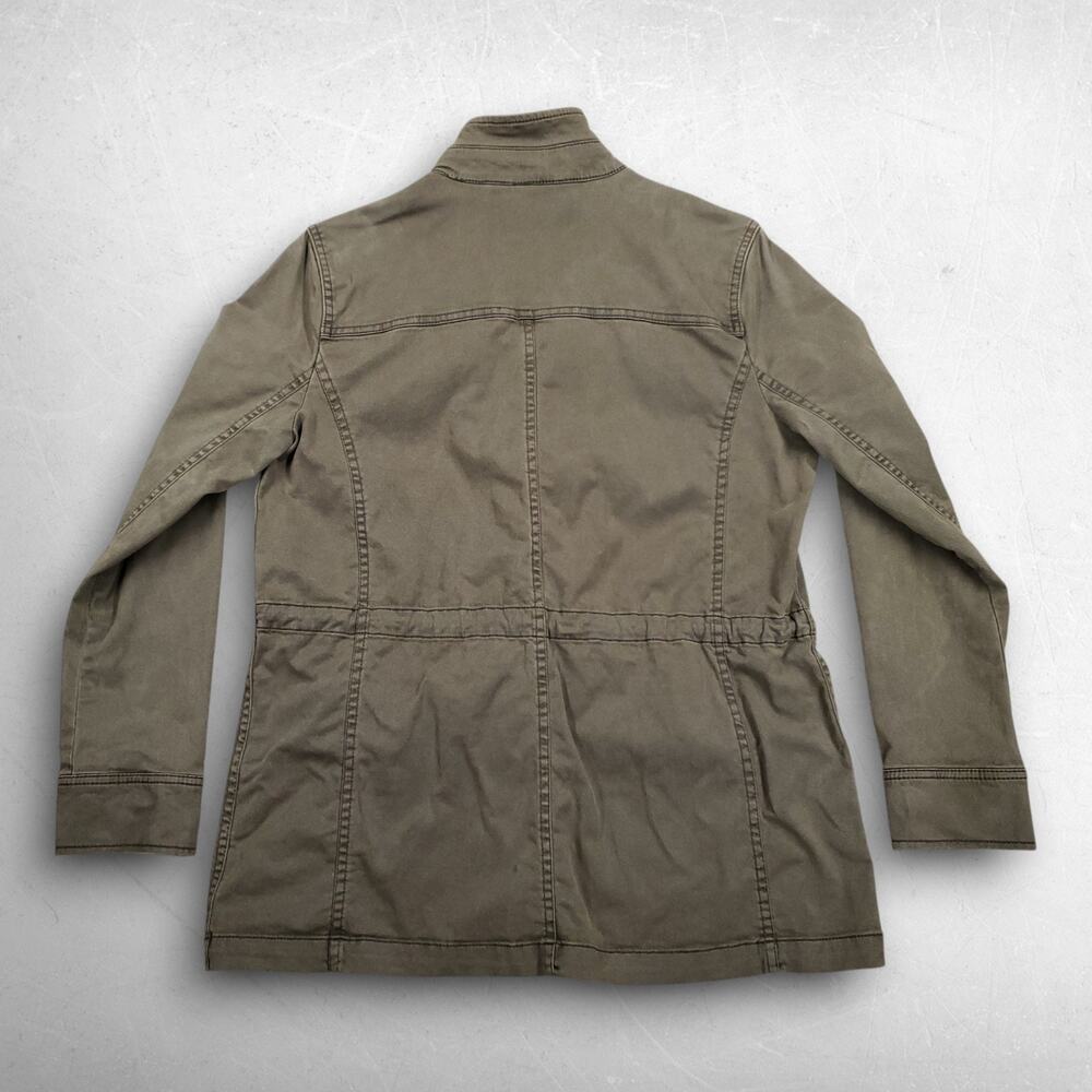 Lucky Brand Military Utility Jacket Women S Green Cinch Waist Twill Safari - Picture 3 of 12
